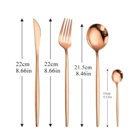 4-piece Stainless Steel Western Cutlery Set (Option: Rose gold fourpiece suit)