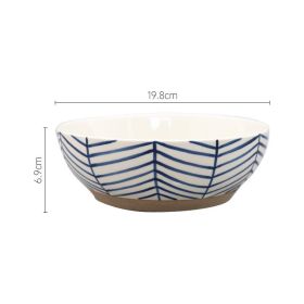 Japanese Nordic Stoneware Blue Raindrop Bowl (Option: Branches-8inch)