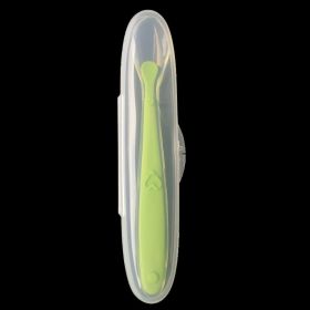 Baby Full Silicone Training Spoon Single Storage Box (Color: Green)