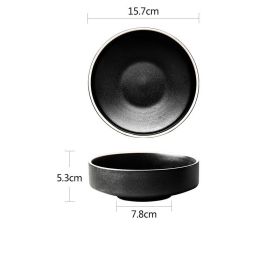 Japanese Vintage Frosted Ceramic Bowl Feature Restaurant Ideas (Option: Black-6inches)