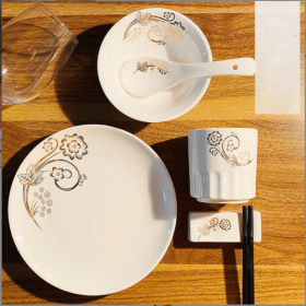 Banquet Hall Box Chopsticks Holder Soup Spoon Plate (Option: Four piece set Jin Mei)