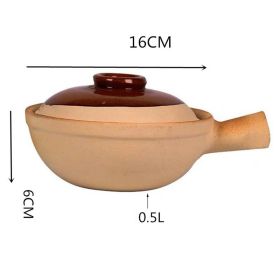 Earthen Casserole Claypot Rice Handmade Old-fashioned Crock Pot Household Soup Pot Soup Pottery (Option: 0.5L)