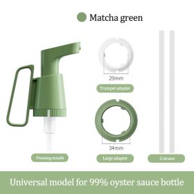 1pc Oyster Sauce Squeezer Kitchen Gadgets Squeeze Oyster Sauce Artifact Household Oiler Bottle Seasoning Bottle Squeeze Mouth (Color: Green)