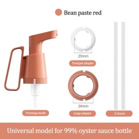 1pc Oyster Sauce Squeezer Kitchen Gadgets Squeeze Oyster Sauce Artifact Household Oiler Bottle Seasoning Bottle Squeeze Mouth (Color: Red)