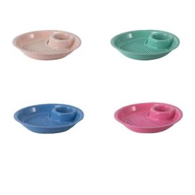 1pc Dumpling Tray; Drain Double-layer Plate With Vinegar Plate; Household Round Plastic Large Dinner Plate; Tray For Dumplings (Color: 4 Assorted Packs)