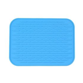 Multifunctional And Durable Silicone Round Non-slip Heat-resistant Mat; Coaster Mat; Placemat; Pot Mat; Table Mat (Color: Blue)