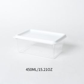 1pc Transparent Container; Refrigerator Fruit Storage Box; Food Sealed Box; Freezer Box; Storage Box; Kitchen Supplies (Capacity: 450ML)