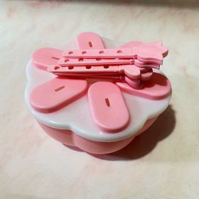 1pc Food Grade Silicone Popsicle Ice Cream Mold Homemade Box Home Ice Cream Stick Ice Tray Grinding Ice Cube Popsicle Mold (Color: Round Pink)