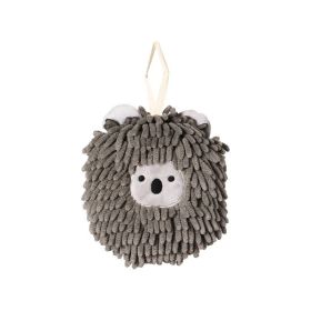 1pc Hand Towel Ball; Cartoon Hanging Towel; Quick Drying; Kitchen And Bathroom; Chenille Lovely Rag; Thickened Towel 6.69"Ã—6.69" (Color: Koala)