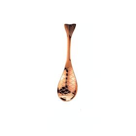 1pc Fish Shape Spoon; Creative Stainless Steel Household Soup Spoon; Teaspoon; Drink Mixing Spoon; Soup Spoon For Home Kitchen Restaurant (Color: Rose Golden)