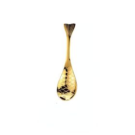 1pc Fish Shape Spoon; Creative Stainless Steel Household Soup Spoon; Teaspoon; Drink Mixing Spoon; Soup Spoon For Home Kitchen Restaurant (Color: Golden)