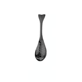 1pc Fish Shape Spoon; Creative Stainless Steel Household Soup Spoon; Teaspoon; Drink Mixing Spoon; Soup Spoon For Home Kitchen Restaurant (Color: Black)