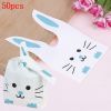 50pcs Cute Long Ear Bunny Rabbit Ear Gift Bag Easter Candy Gift Plastic Party Favors