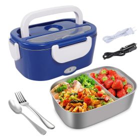 1.5L 110V/12V Electric Lunch Box Portable for Car Office Food Warmer Heater Container 40W (Option: 1 Eletric Lunch Box Blue)