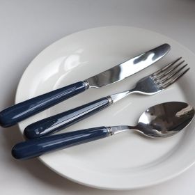 Three Pieces Of Thickened Ceramic Handle Stainless Steel Western Steak Cutlery (Option: D)