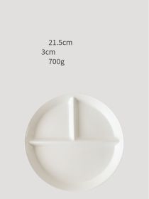 Matte Round Serving Divider Plate Ceramic (Color: White)