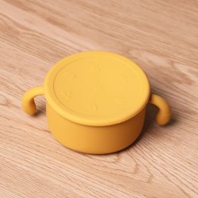 Go Out Carry Cover Dustproof Children's Silicone Snack Bowl (Color: Yellow)