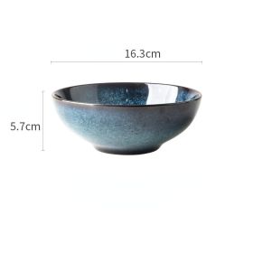 Lototo Japanese Tableware Set Ceramic Bowl Plate (Option: Eucalyptus6.5inches)