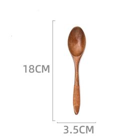 Japanese Style Wooden Long Handle Soup Instant Noodle Spoon (Option: 9 Style)