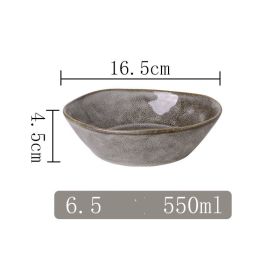 Kiln Into Ceramic Tableware Creative Hotel Steak Plate (Option: Vintage stone grain6.5 inch b)