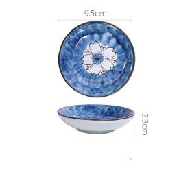 Japanese Ceramic Snack Appetizer Dim Sum Dipping Dish (Option: Blue cherry blossom)