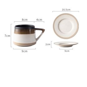 Japanese Retro Stoneware Coffee Cup And Saucer Set (Option: White-Cups and saucers)