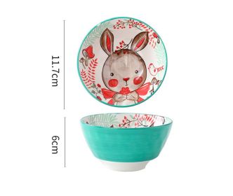 Underglaze Ceramic Rice Bowl Ideas (Option: 4.75inch cute rabbit)