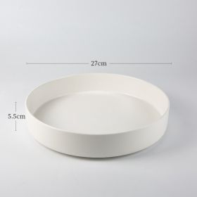 Japanese Flower Arrangement Ceramic Chinese Flower Plate (Option: Matt White-27cm Plate)