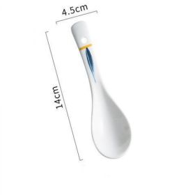 Japanese Style Creative Restaurant Home  Ceramic Spoon (Option: A)