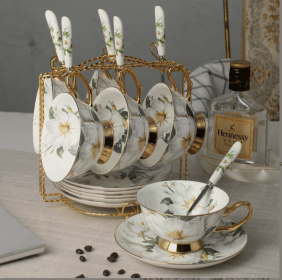 European Style Ceramic Cup Coffee Set (Option: K)