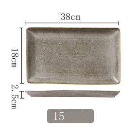 Kiln Into Ceramic Tableware Creative Hotel Steak Plate (Option: Stone grain15 inch rectangula)