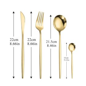 4-piece Stainless Steel Western Cutlery Set (Option: Golden fourpiece suit)