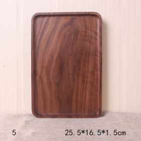 Japanese Style Wooden Black Walnut Rectangular Dinner Plate (Option: No.5 25x16.5x1.5cm-Whole wood)