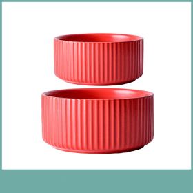 Creative Personality Household Ceramic Bowl Tableware (Option: Red-Set)