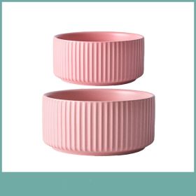 Creative Personality Household Ceramic Bowl Tableware (Option: Pink-Set)