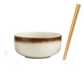 Creative Japanese Student Ceramic Soup Bowl Tableware (Option: Sesame gold-6.5inch Chopsticks)