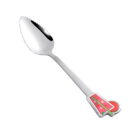 Baby Scraping Mud Spoon Stainless Steel With Serrated (Option: Watermelon-Cup)