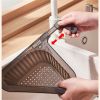 1pcKitchen Sink Drain Basket Swan Drain Basket Multi-Functional Hanging Filtering Draining Rack Sponge Holder Shelf Baskets Kitchen Sink Filter