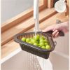 1pcKitchen Sink Drain Basket Swan Drain Basket Multi-Functional Hanging Filtering Draining Rack Sponge Holder Shelf Baskets Kitchen Sink Filter