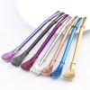 1pc Reusable Stainless Steel Straw - Creative; Multipurpose Spoon for Coffee; Milk; and More!