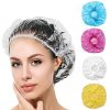 100pcs Plastic Disposable Shower Cap; Hair Dye Shower Cap; Plastic Beauty Salon Cap