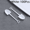 100pcs Disposable Spoon; Plastic Ice Cream Cake Cheese Dessert Spoon; Pudding Shovel Yogurt Spoon