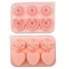 1pc Ice Cube Tray; Rose Flower And Heart Shaped Ice Cube Mold; Food Grade Silicone Ice Ball Maker; Kitchen Tools; Kitchen Supplies