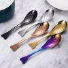 1pc Fish Shape Spoon; Creative Stainless Steel Household Soup Spoon; Teaspoon; Drink Mixing Spoon; Soup Spoon For Home Kitchen Restaurant