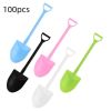 100pcs Disposable Spoon; Plastic Ice Cream Cake Cheese Dessert Spoon; Pudding Shovel Yogurt Spoon