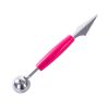 Double Head Stainless Steel Fruit Digging Spoon; Corrugated Carving Knife Watermelon Fruit Platter Tool; Spoon Digger