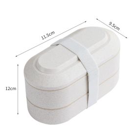 Japanese Wheat Straw Bento Box Can Be Microwaved (Option: Beige-900ml)