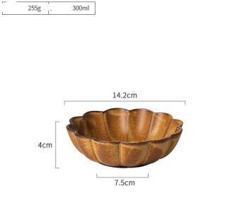 Creative Ceramic Bowl And Tableware Set (Option: Brown-5.5inches)