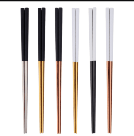 Stainless Steel Chopsticks Color Household Anti-scald Tableware (Option: Set-1pairs)