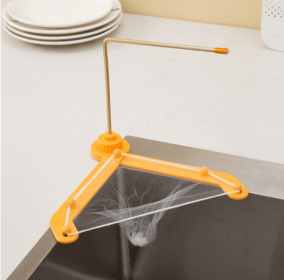 Kitchen Sink Drain Tripod Garbage Filter (Option: Yellow-With rod)